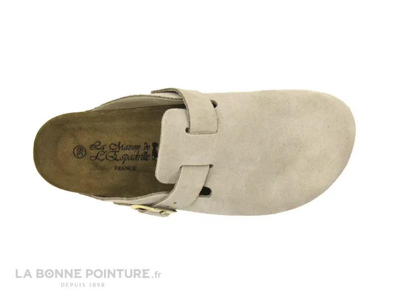 Achat chaussures La Maison de L'Espadrille Femme Sabot mode, vente Maison Espadrille 3521 Ecru - Sabot Femme en cuir beige