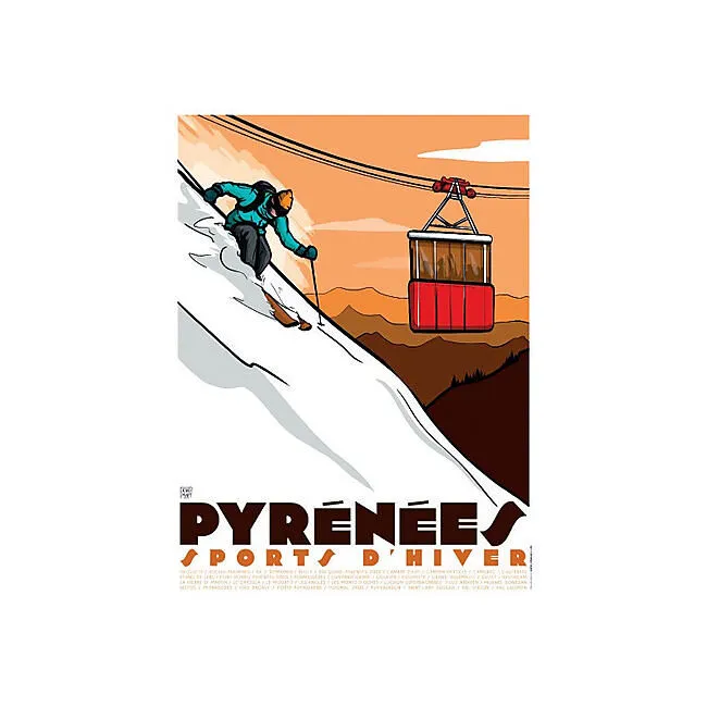 AFFICHE PYRENEES SPORTS D'HIVER