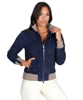 Bomber cuir femme bomber daim femme bomber daim bleu G155