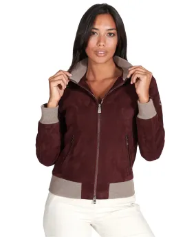 Bomber cuir femme bomber daim femme bomber daim bordeaux G155