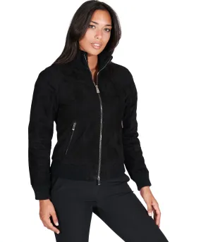 Bomber cuir femme bomber daim femme bomber daim noir G155