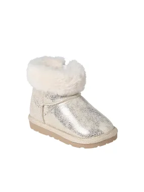 Boots déperlantes zippées fourrées bébé beige doré - Vertbaudet