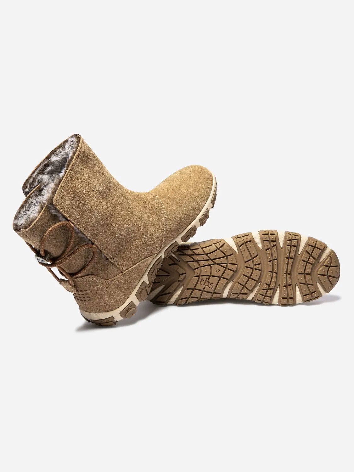 Boots Fourrées Femme Confort Cuir Camel tbs