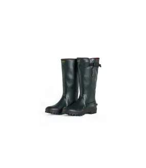 Bottes caoutchouc Vert Forêt 100% main + doublure Néoprène avec insert acier - GoodYear - T45 - TB état - Occasion