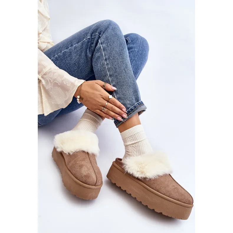 Bottes de neige femme Starlyn kaki à semelle épaisse beige