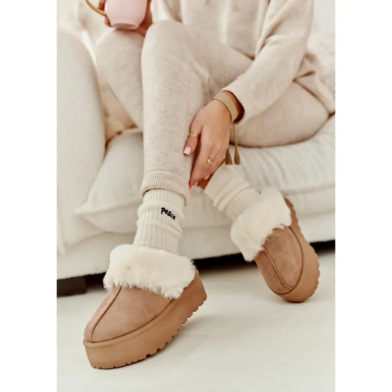 Bottes de neige femme Starlyn kaki à semelle épaisse beige