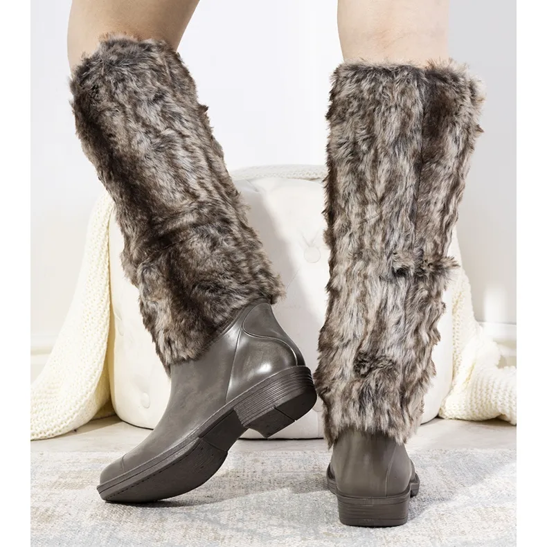 Bottes de pluie beiges avec fourrure Melgar