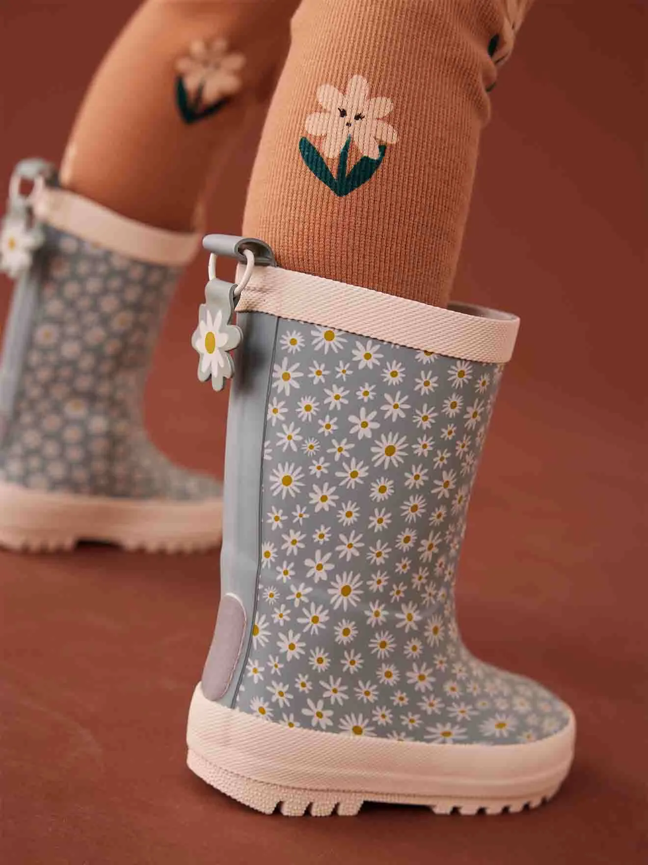 Bottes de pluie caoutchouc imprimé enfant collection maternelle bleu imprimé - Vertbaudet