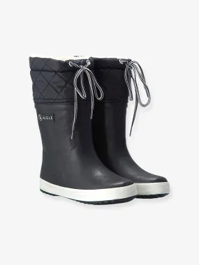 Bottes de pluie fourrées enfant Lolly Pop Giboulée AIGLE® marine blanc - Aigle