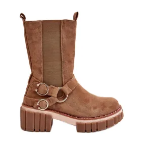 Bottes de travail isolées en daim Camel Brinnon pour femmes brun