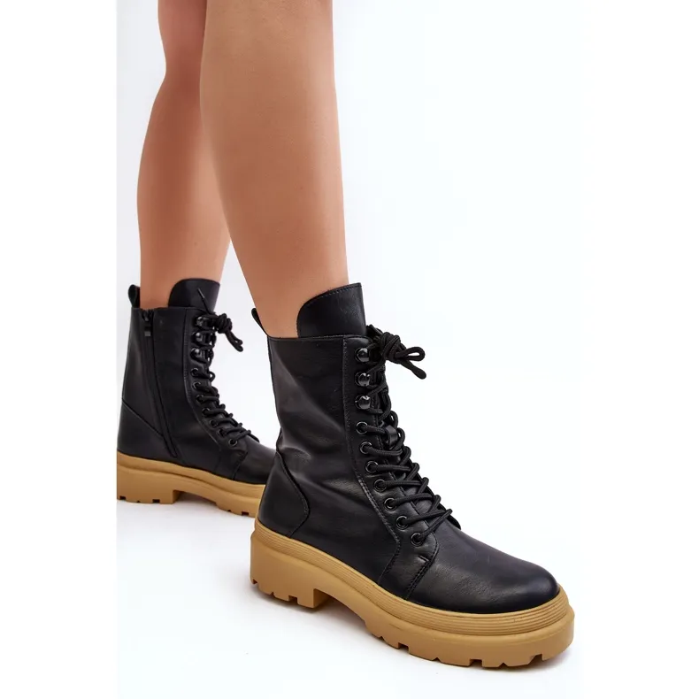 Bottes de travail pour femmes, éco-cuir, noir Irande le noir