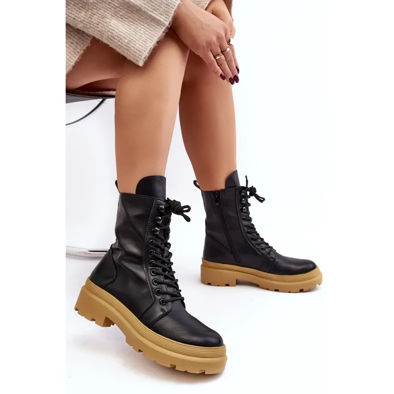 Bottes de travail pour femmes, éco-cuir, noir Irande le noir