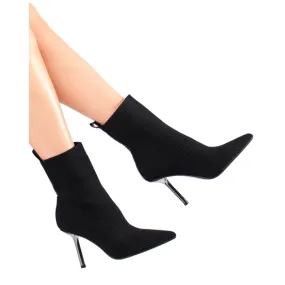 Bottes femme ajustées sur talon Shelovet le noir