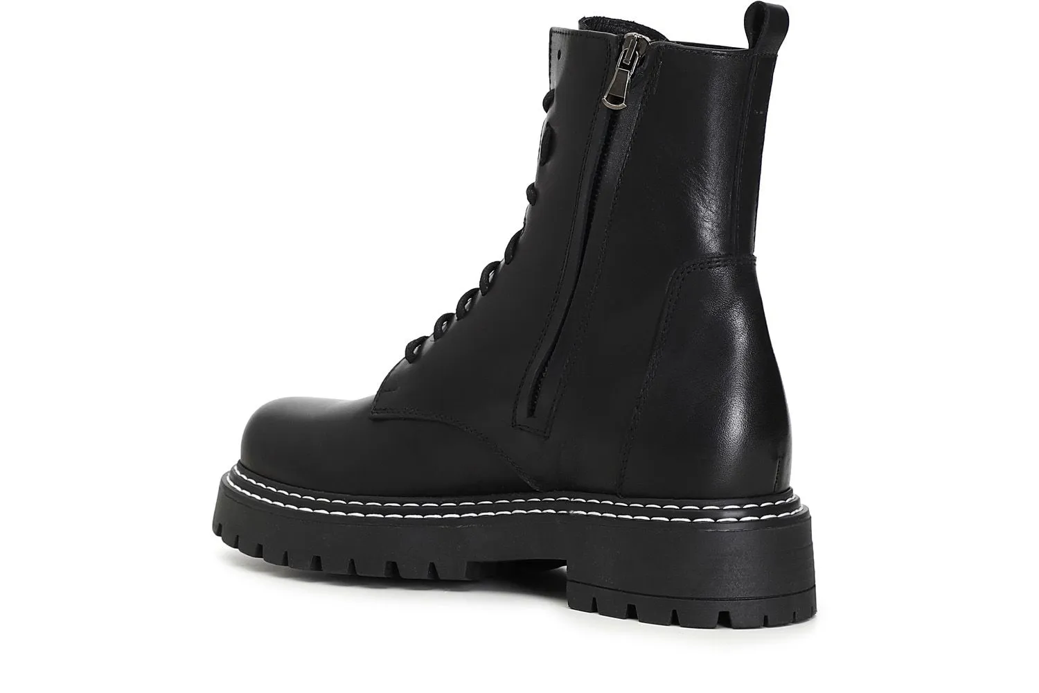 bottines en cuir à lacets - CafèNoir