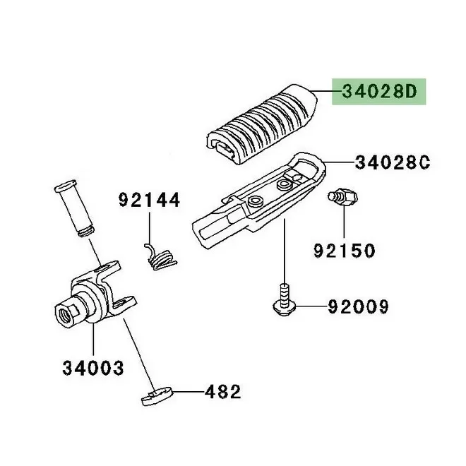 Caoutchouc de repose-pieds Kawasaki Z750 (2004-2006) | Moto Shop 35