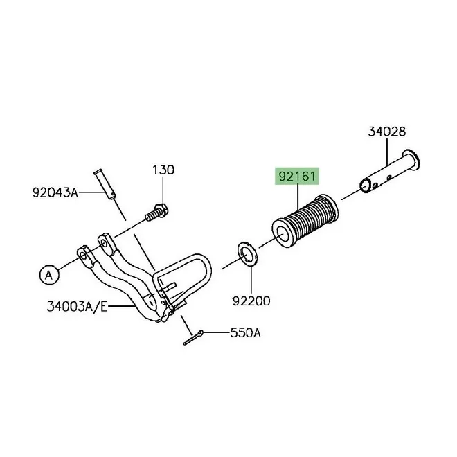 Caoutchouc repose-pieds arrière Kawasaki KLX 125 (2010-2016) | Moto Shop 35