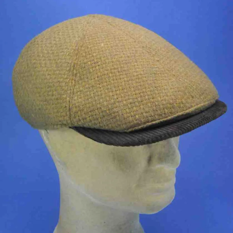 Casquette d'hiver en laine couleur moutarde | Chapeau hiver homme