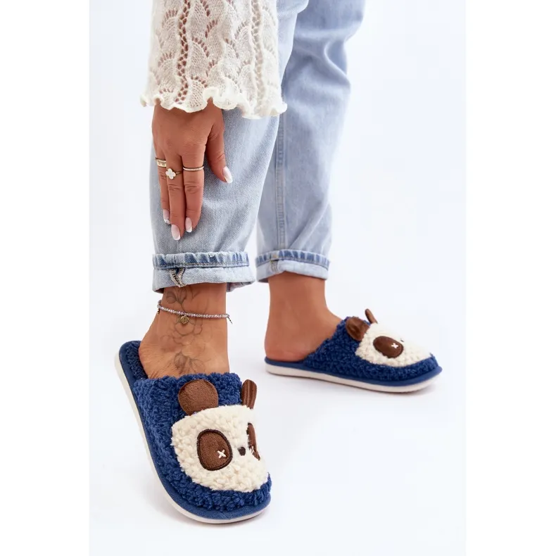 Chaussons chauds pour femmes, Priseth bleu marine