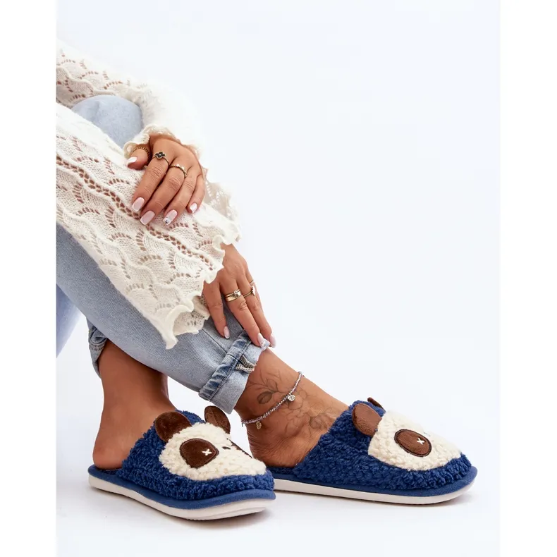 Chaussons chauds pour femmes, Priseth bleu marine