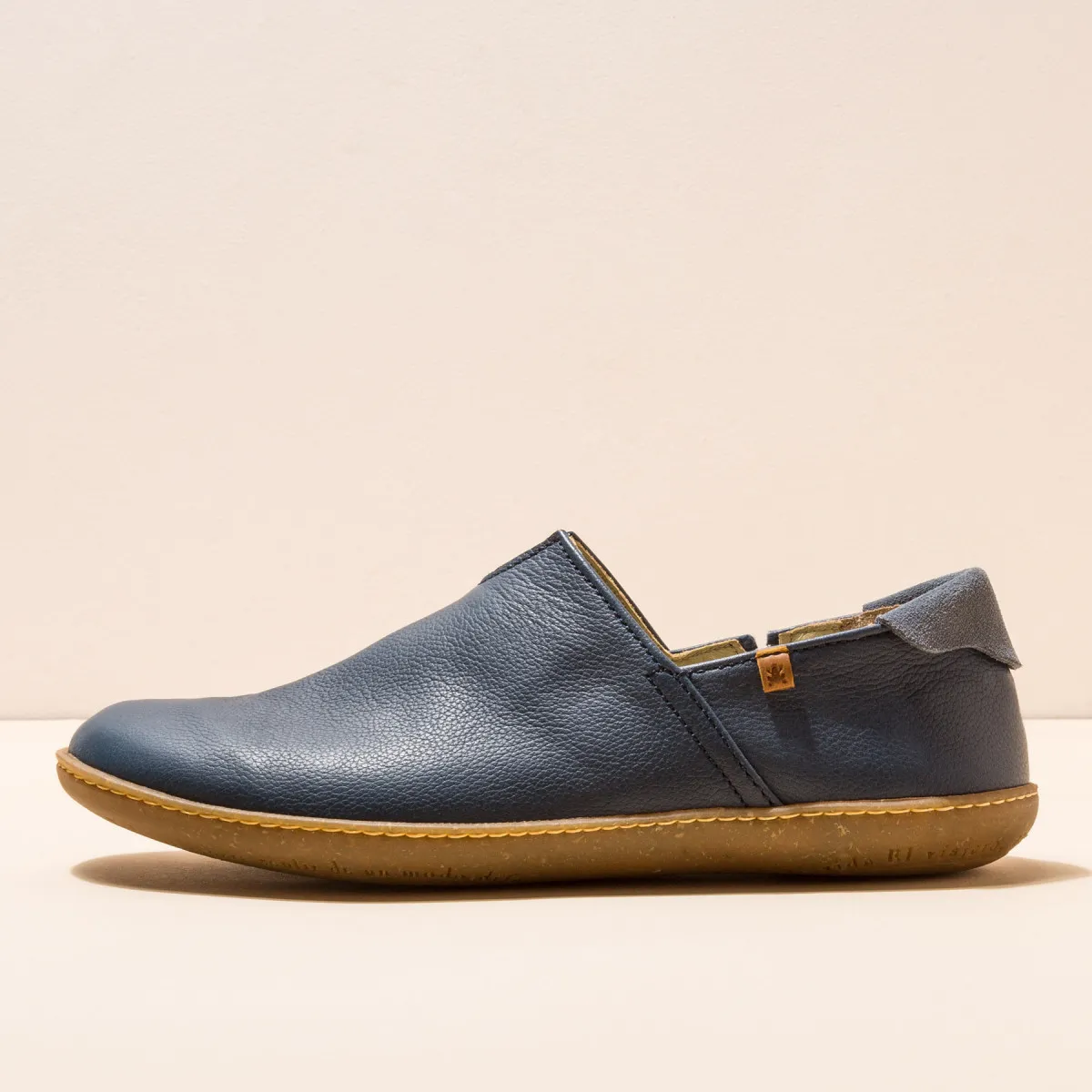 Chaussures confort en cuir naturel et semelles recyclées - Bleu Marine