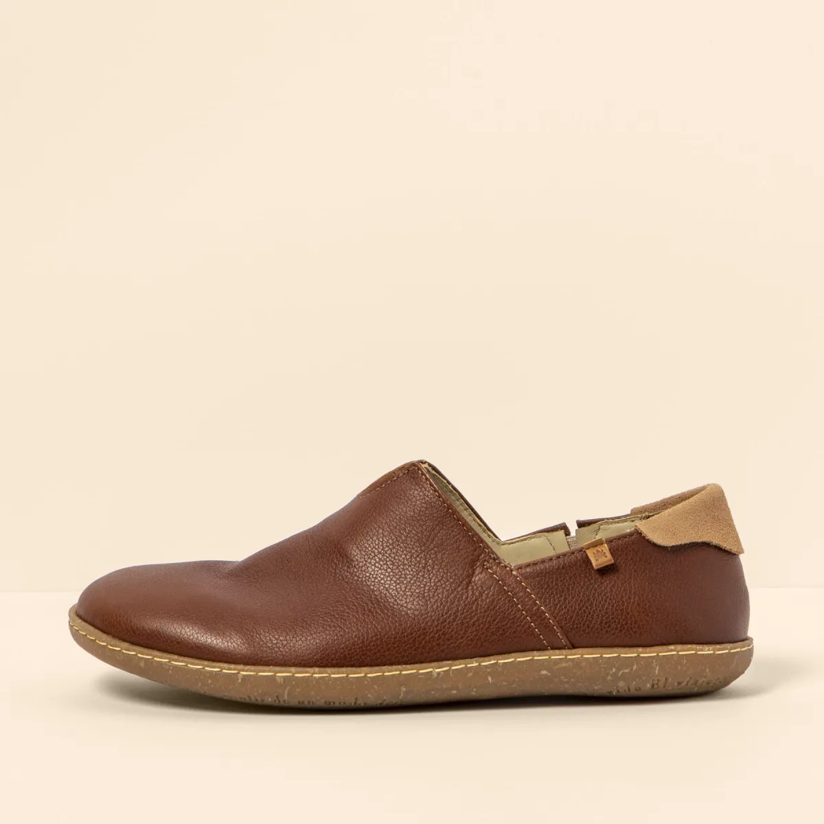 Chaussures confort en cuir naturel et semelles recyclées - Marron