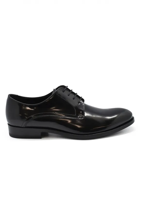 Chaussures de luxe pour homme - Chaussures à lacets en cuir vernis noir