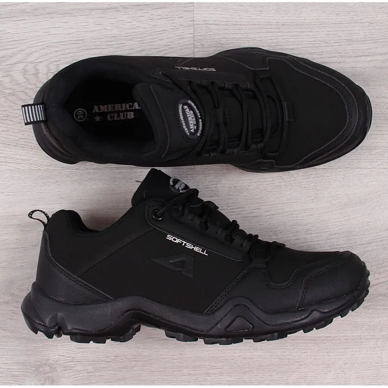 Chaussures de trekking imperméables American Club noires le noir