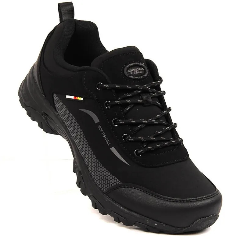 Chaussures de trekking imperméables softshell homme American Club noires le noir