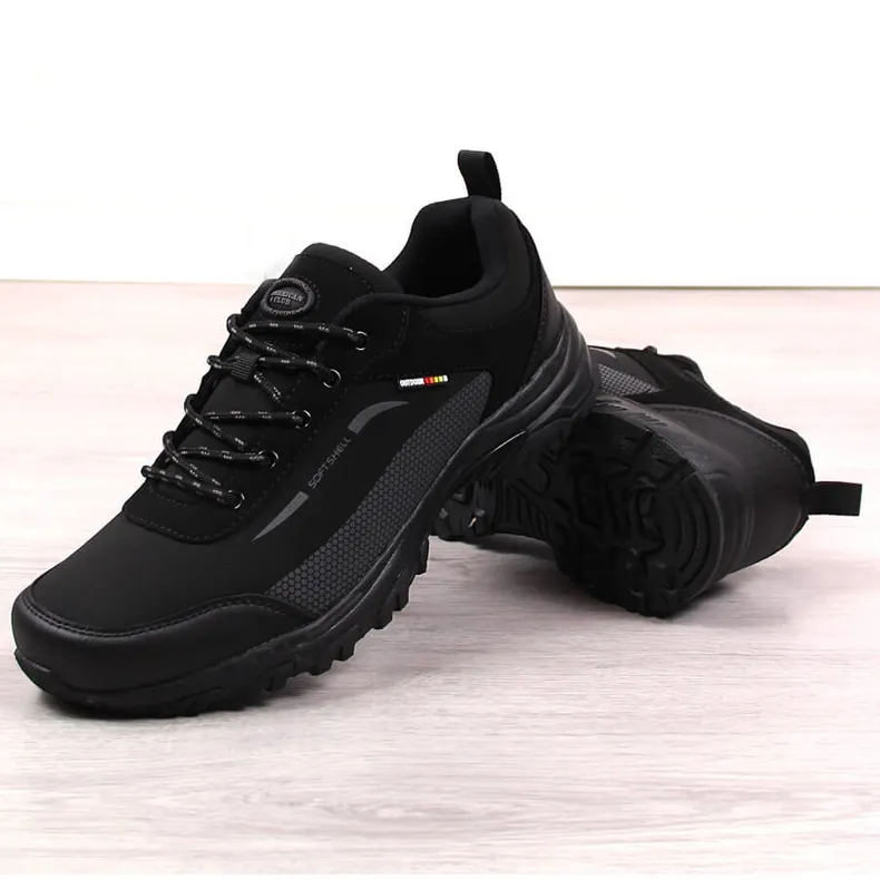 Chaussures de trekking imperméables softshell homme American Club noires le noir