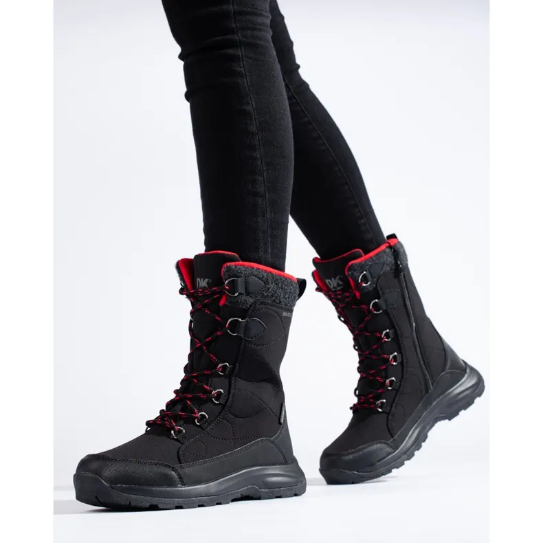 Chaussures de trekking à lacets femme DK imperméables le noir