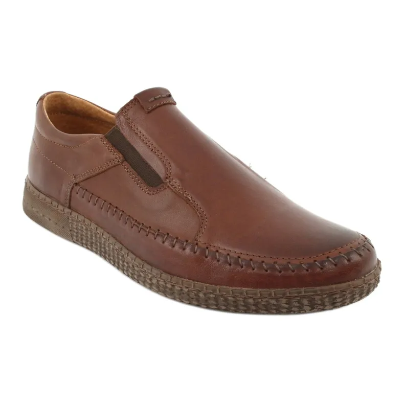 Chaussures sans lacets pour hommes Riko 913 marron brun