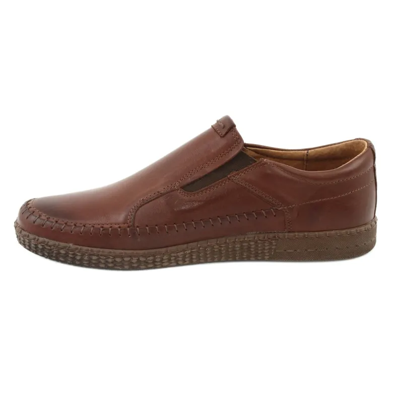 Chaussures sans lacets pour hommes Riko 913 marron brun