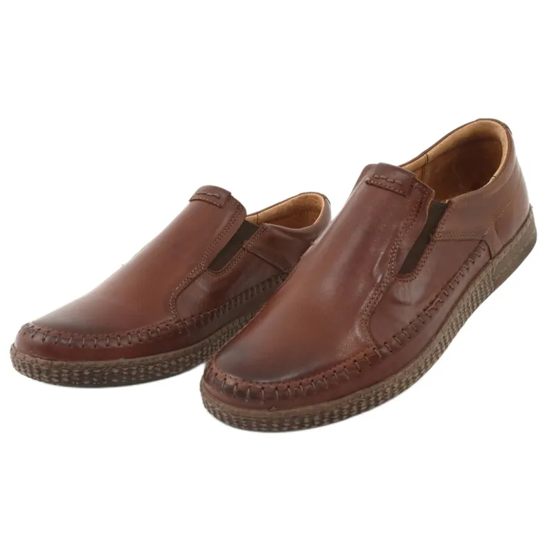 Chaussures sans lacets pour hommes Riko 913 marron brun