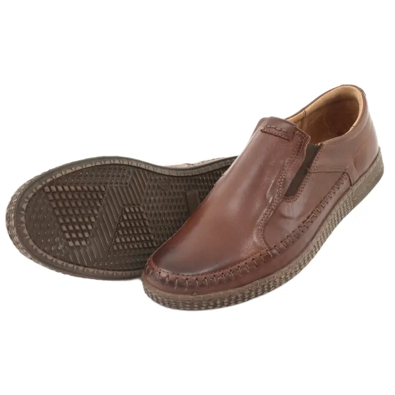 Chaussures sans lacets pour hommes Riko 913 marron brun