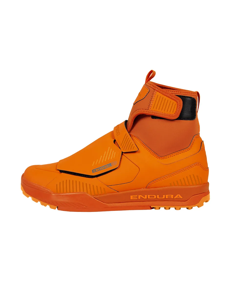 Chaussures VTT imperméables Homme MT500 BURNER PEDALES AUTOMATIQUES Orange