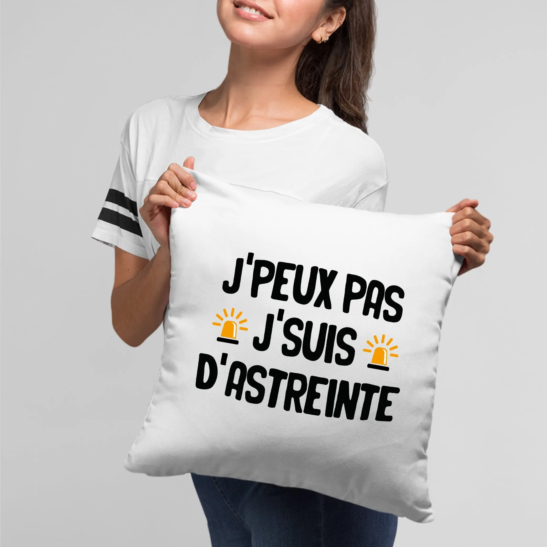 Coussin J'peux pas j'suis d'astreinte