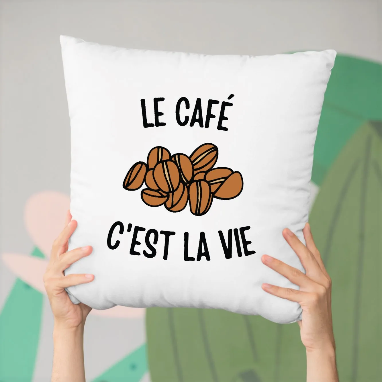 Coussin Le café c'est la vie