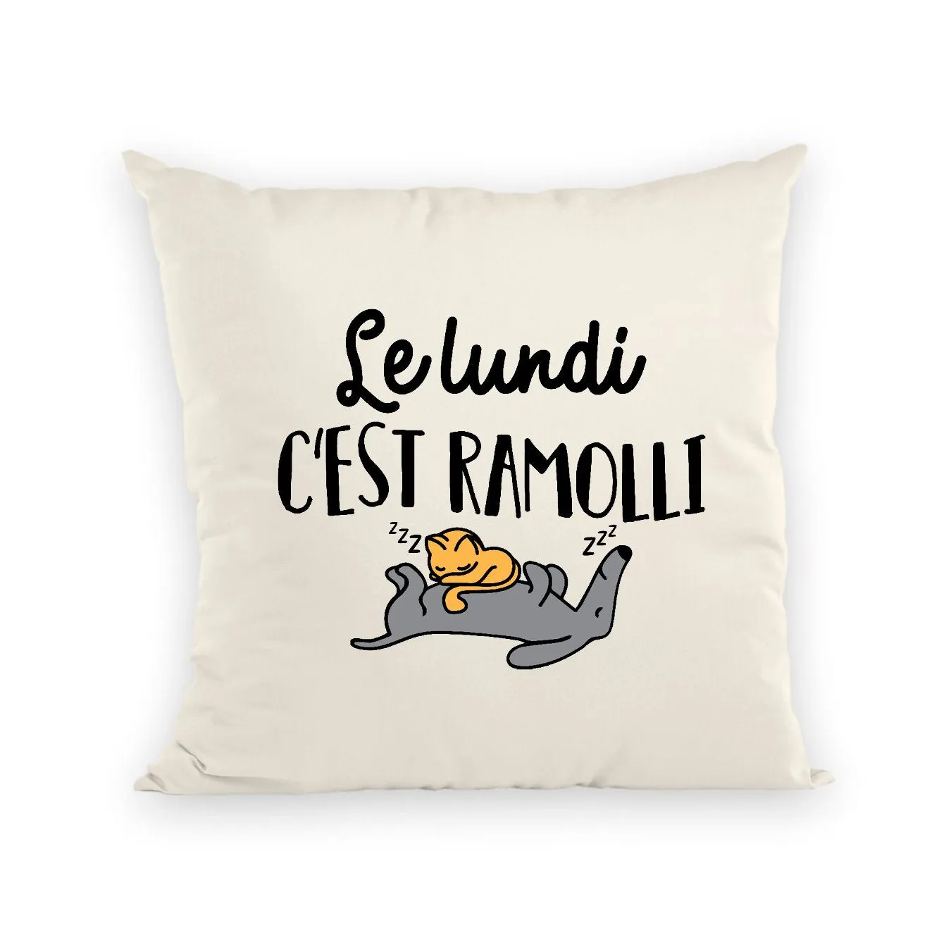 Coussin Le lundi c'est ramolli