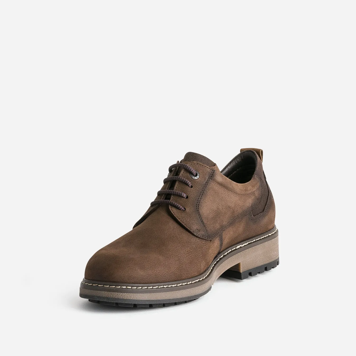 Derby confort FLUCHOS marron en cuir nubuck - Chaussures de ville Homme | ERAM