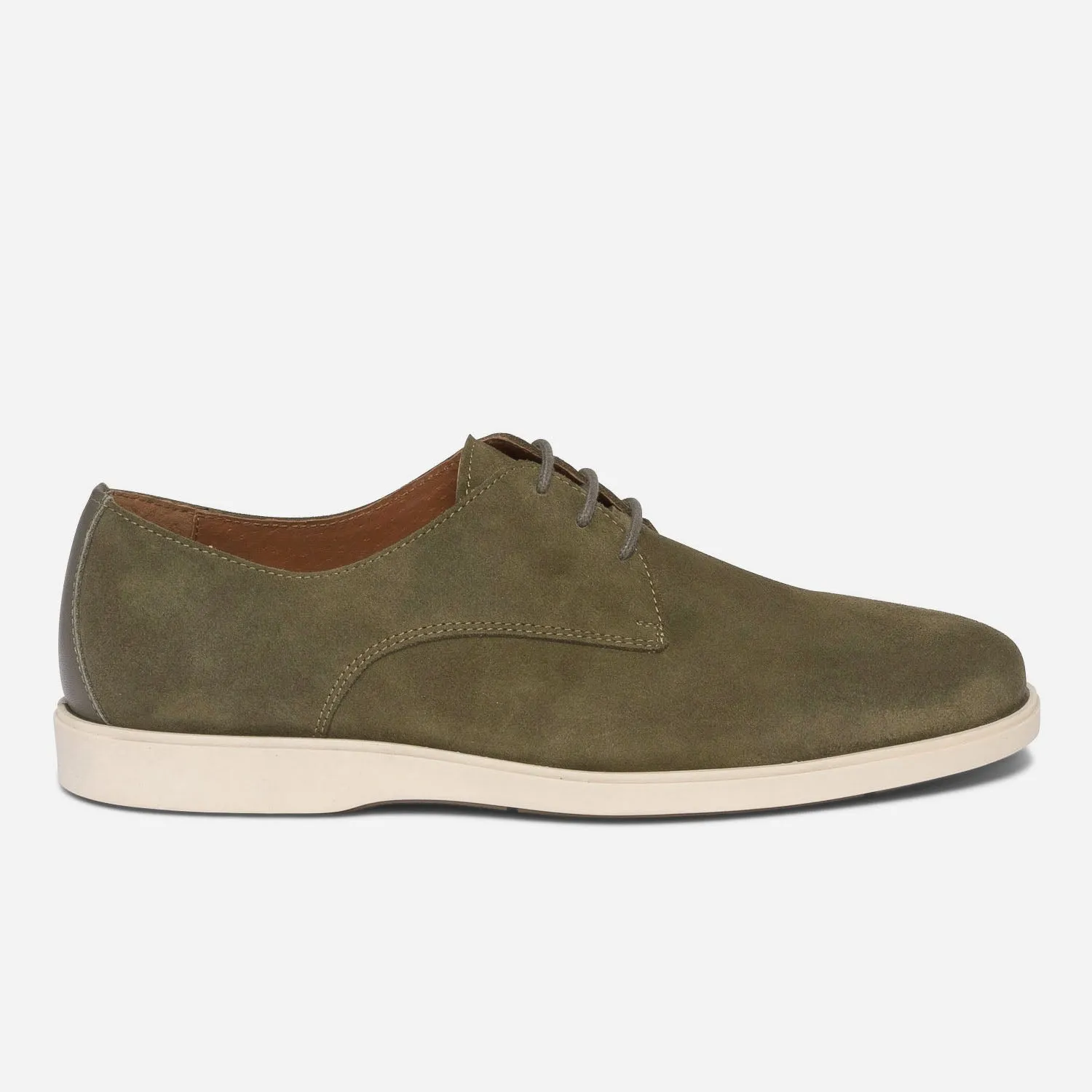 Derby confort kaki en cuir velours - Chaussures de ville Homme | ERAM