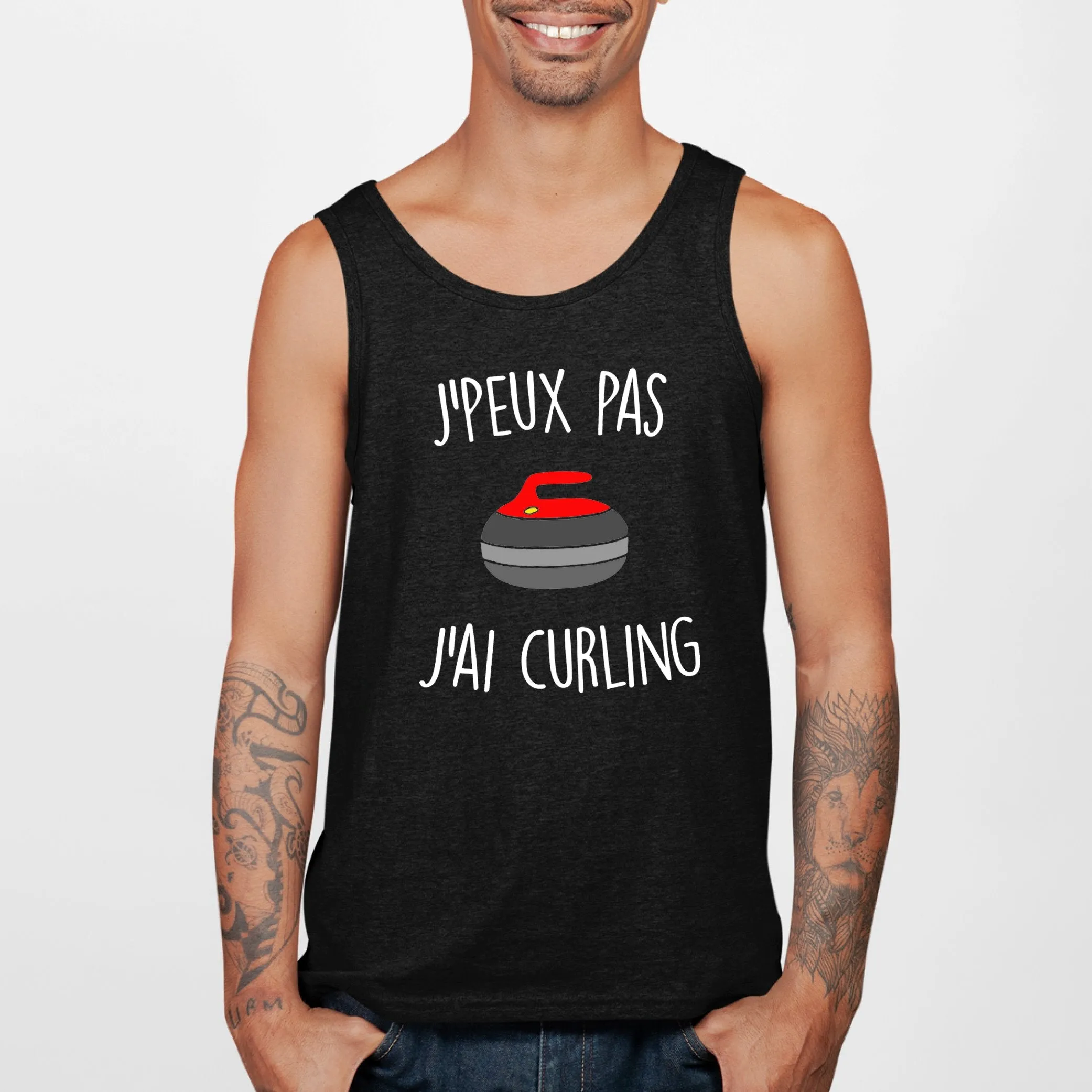 Débardeur Homme J'peux pas j'ai curling