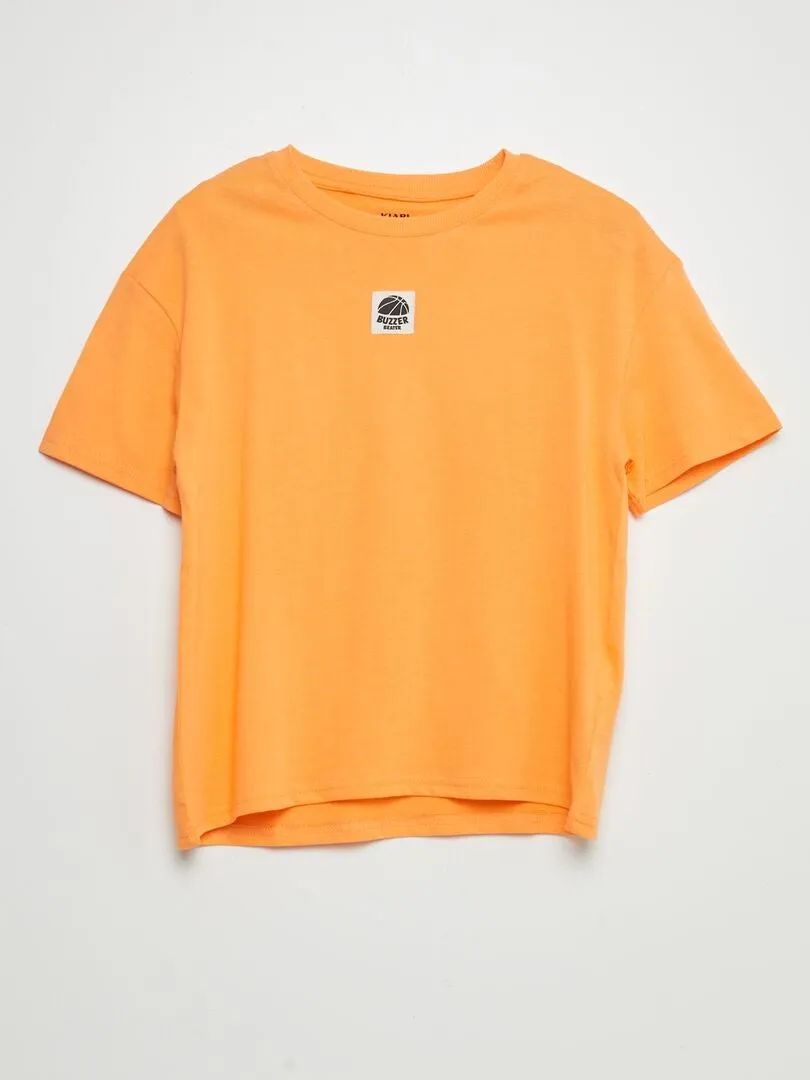 Ensemble t-shirt + short - 2 pièces - Orange/beige