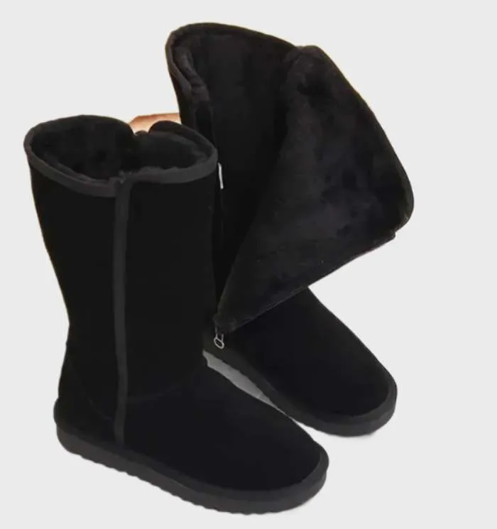 Eva - Bottes Fourrées en Daim avec zip Latéral pour confort Hivernal