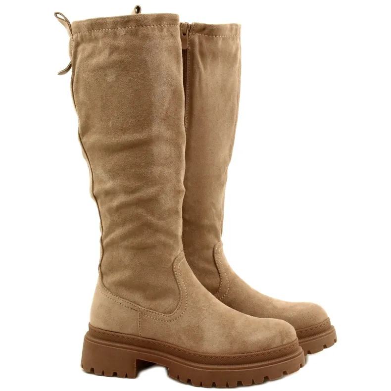 Evento Bottes en daim à fond épais 22KZ35-5223 Sawa beige