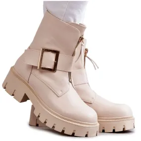 FB2 Bottes Chaudes Pour Femmes Avec Fermeture Éclair Beige Torey