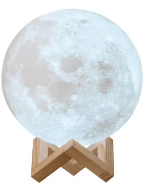 FEERIQUE - Lampe à poser pleine lune 18cm - Beige clair