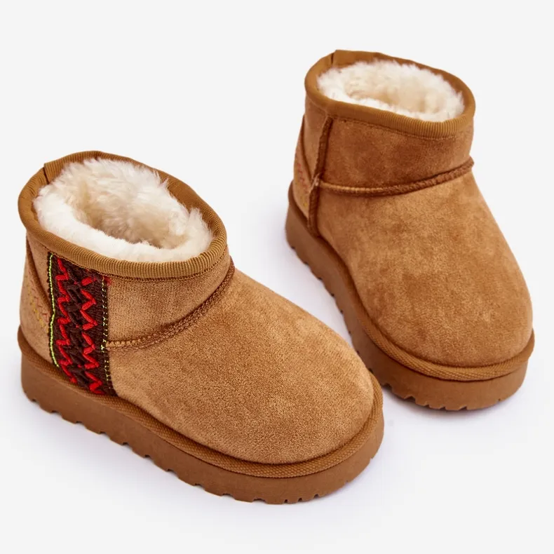 FR1 Bottes de neige isolées Camel Leonora pour enfants brun