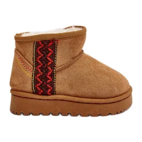 FR1 Bottes de neige isolées Camel Leonora pour enfants brun