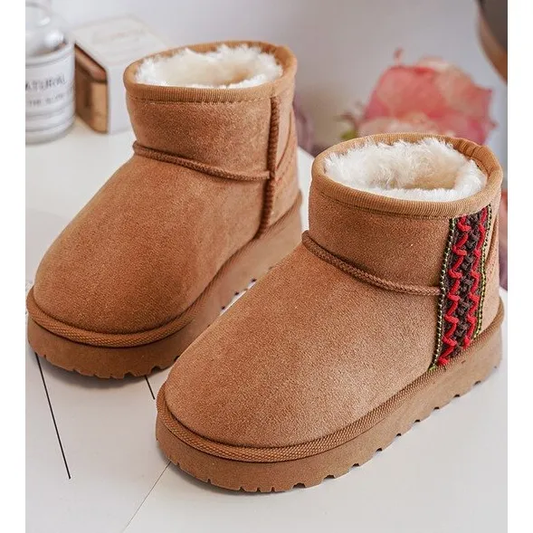 FR1 Bottes de neige isolées Camel Leonora pour enfants brun