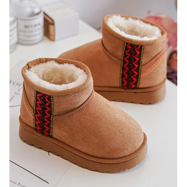 FR1 Bottes de neige isolées Camel Leonora pour enfants brun